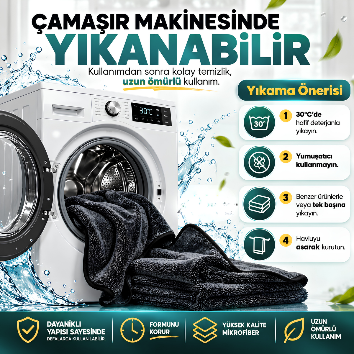 Asfalt Mikrofiber Profesyonel Kurulama Havlusu